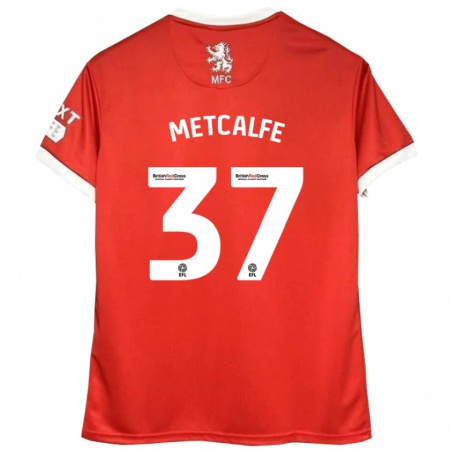 Kandiny Herren Max Metcalfe #37 Rot Weiß Heimtrikot Trikot 2024/25 T-Shirt