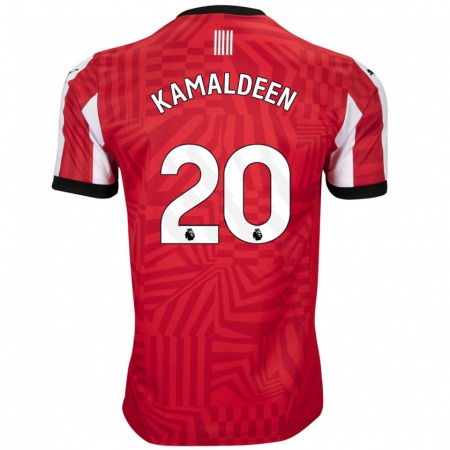 Kandiny Herren Kamaldeen Sulemana #20 Rot Weiß Heimtrikot Trikot 2024/25 T-Shirt