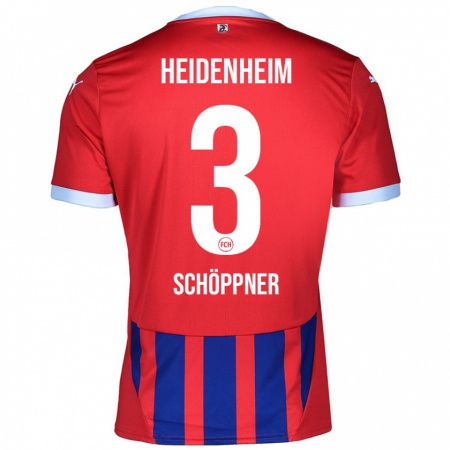 Kandiny Herren Jan Schöppner #3 Rot Blau Heimtrikot Trikot 2024/25 T-Shirt