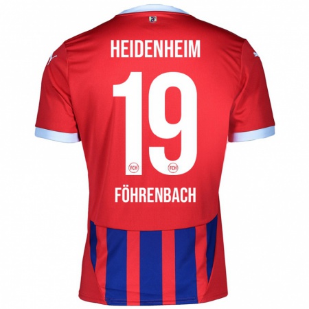 Kandiny Herren Jonas Föhrenbach #19 Rot Blau Heimtrikot Trikot 2024/25 T-Shirt