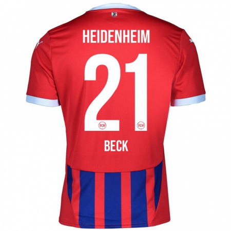 Kandiny Herren Adrian Beck #21 Rot Blau Heimtrikot Trikot 2024/25 T-Shirt