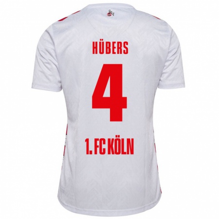 Kandiny Herren Timo Hübers #4 Weiß Rot Heimtrikot Trikot 2024/25 T-Shirt