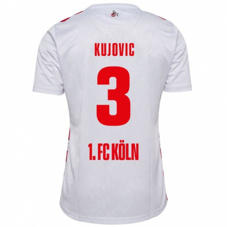 Kandiny Herren Emin Kujovic #3 Weiß Rot Heimtrikot Trikot 2024/25 T-Shirt