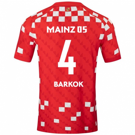 Kandiny Herren Aymen Barkok #4 Weiß Rot Heimtrikot Trikot 2024/25 T-Shirt