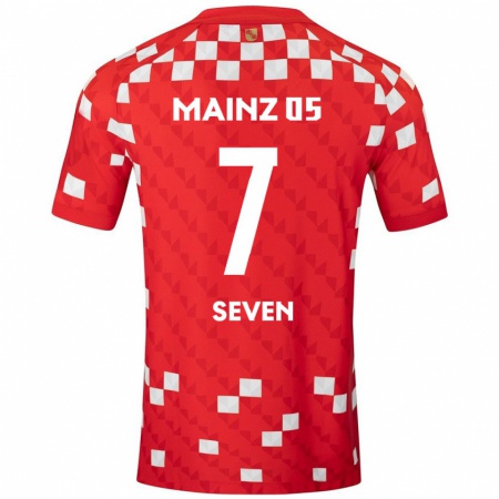 Kandiny Herren Justin Seven #7 Weiß Rot Heimtrikot Trikot 2024/25 T-Shirt