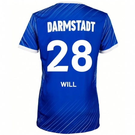 Kandiny Herren Paul Will #28 Blau Weiß Heimtrikot Trikot 2024/25 T-Shirt