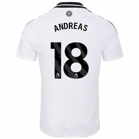 Kandiny Herren Andreas Pereira #18 Weiß Heimtrikot Trikot 2024/25 T-Shirt