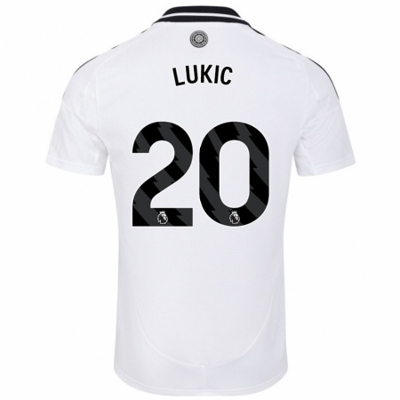 Kandiny Herren Saša Lukić #20 Weiß Heimtrikot Trikot 2024/25 T-Shirt