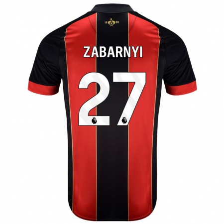 Kandiny Herren Ilya Zabarnyi #27 Rot Schwarz Heimtrikot Trikot 2024/25 T-Shirt