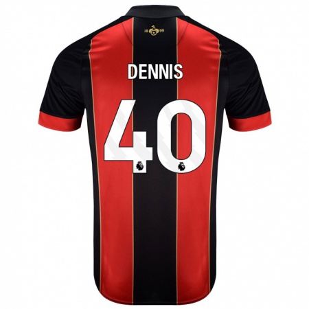 Kandiny Herren Will Dennis #40 Rot Schwarz Heimtrikot Trikot 2024/25 T-Shirt