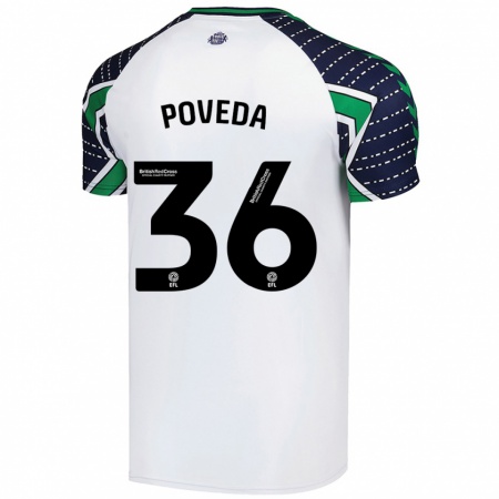 Kandiny Herren Ian Poveda #36 Weiß Auswärtstrikot Trikot 2024/25 T-Shirt