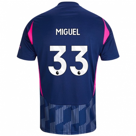 Kandiny Herren Carlos Miguel #33 Königsblau Rosa Auswärtstrikot Trikot 2024/25 T-Shirt