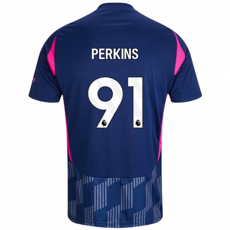 Kandiny Herren Jack Perkins #91 Königsblau Rosa Auswärtstrikot Trikot 2024/25 T-Shirt