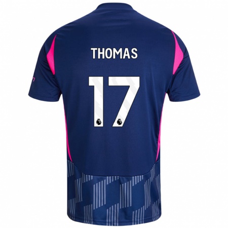 Kandiny Herren Freya Thomas #17 Königsblau Rosa Auswärtstrikot Trikot 2024/25 T-Shirt