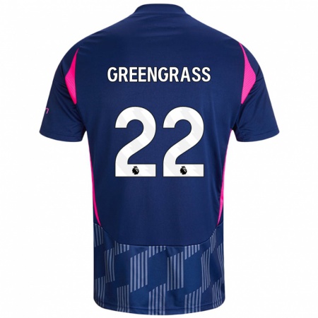 Kandiny Herren Charlotte Greengrass #22 Königsblau Rosa Auswärtstrikot Trikot 2024/25 T-Shirt