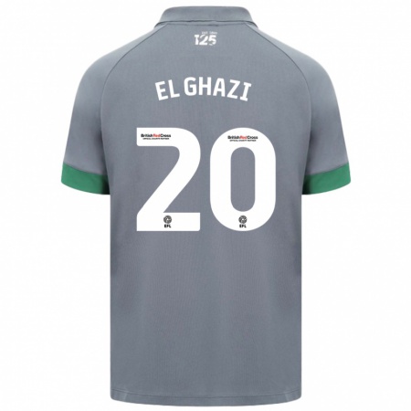 Kandiny Herren Anwar El Ghazi #20 Dunkelgrau Auswärtstrikot Trikot 2024/25 T-Shirt