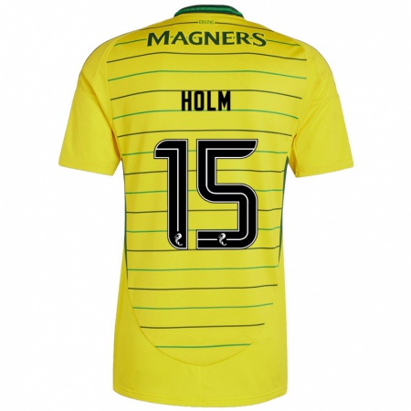 Kandiny Herren Odin Thiago Holm #15 Gelb Auswärtstrikot Trikot 2024/25 T-Shirt