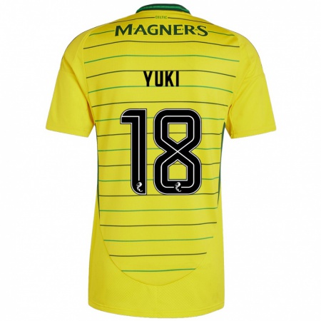 Kandiny Herren Yuki Kobayashi #18 Gelb Auswärtstrikot Trikot 2024/25 T-Shirt