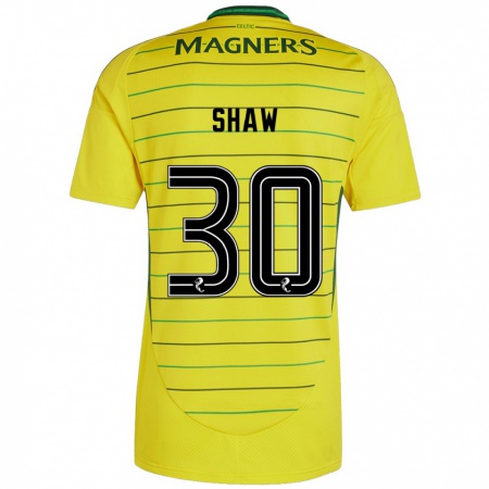 Kandiny Herren Liam Shaw #30 Gelb Auswärtstrikot Trikot 2024/25 T-Shirt