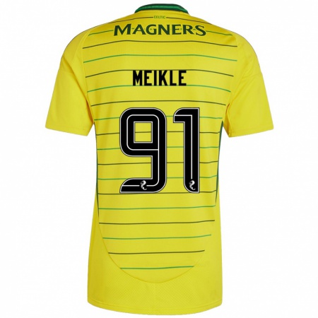 Kandiny Herren Jamie Meikle #91 Gelb Auswärtstrikot Trikot 2024/25 T-Shirt