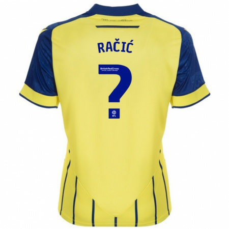 Kandiny Herren Uroš Račić #0 Gelb Blau Auswärtstrikot Trikot 2024/25 T-Shirt