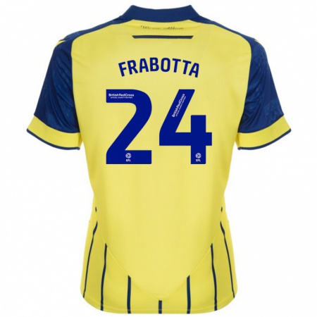 Kandiny Herren Gianluca Frabotta #24 Gelb Blau Auswärtstrikot Trikot 2024/25 T-Shirt