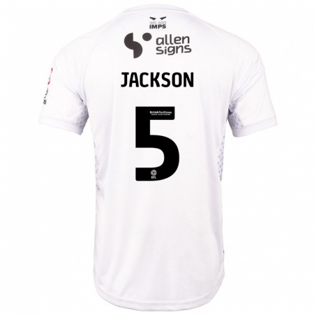 Kandiny Herren Adam Jackson #5 Rot Weiß Auswärtstrikot Trikot 2024/25 T-Shirt