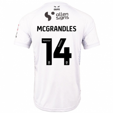 Kandiny Herren Conor Mcgrandles #14 Rot Weiß Auswärtstrikot Trikot 2024/25 T-Shirt