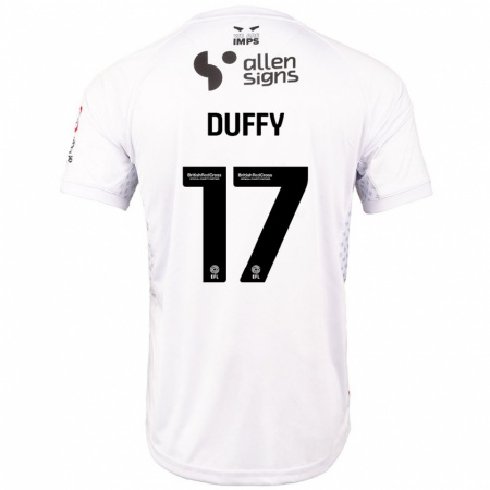 Kandiny Herren Dylan Duffy #17 Rot Weiß Auswärtstrikot Trikot 2024/25 T-Shirt