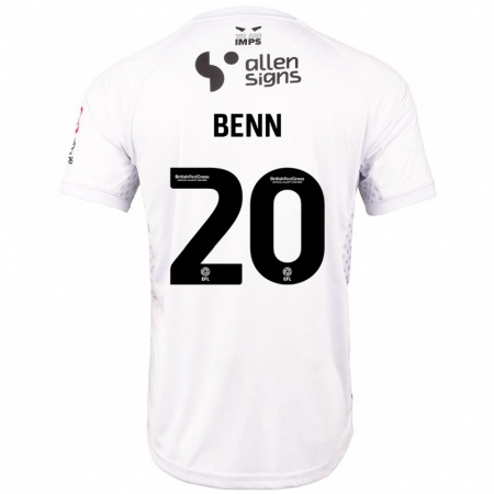 Kandiny Herren Jay Benn #20 Rot Weiß Auswärtstrikot Trikot 2024/25 T-Shirt