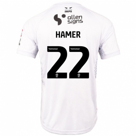 Kandiny Herren Tom Hamer #22 Rot Weiß Auswärtstrikot Trikot 2024/25 T-Shirt