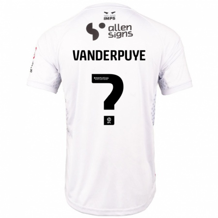 Kandiny Herren Daniel Vanderpuye #0 Rot Weiß Auswärtstrikot Trikot 2024/25 T-Shirt