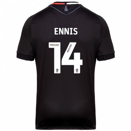 Kandiny Herren Niall Ennis #14 Schwarz Auswärtstrikot Trikot 2024/25 T-Shirt