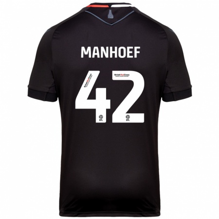 Kandiny Herren Million Manhoef #42 Schwarz Auswärtstrikot Trikot 2024/25 T-Shirt