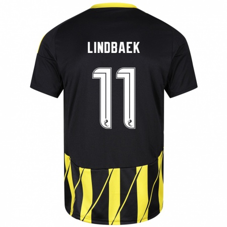 Kandiny Herren Adele Lindbaek #11 Schwarz Gelb Auswärtstrikot Trikot 2024/25 T-Shirt