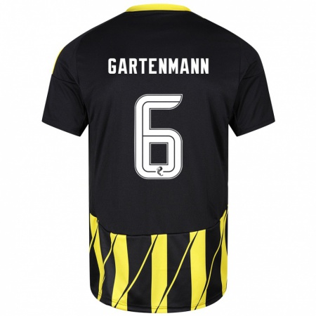 Kandiny Herren Stefan Gartenmann #6 Schwarz Gelb Auswärtstrikot Trikot 2024/25 T-Shirt