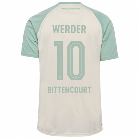 Kandiny Herren Leonardo Bittencourt #10 Cremeweiß Hellgrün Auswärtstrikot Trikot 2024/25 T-Shirt