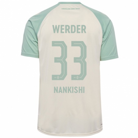 Kandiny Herren Abdenego Nankishi #33 Cremeweiß Hellgrün Auswärtstrikot Trikot 2024/25 T-Shirt