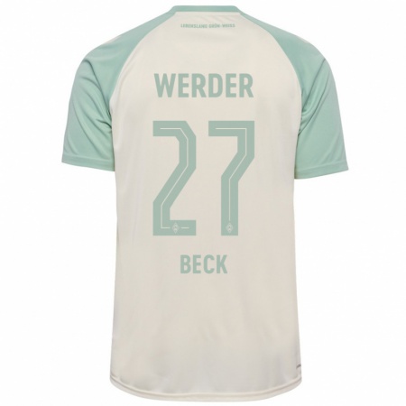 Kandiny Herren Sharon Beck #27 Cremeweiß Hellgrün Auswärtstrikot Trikot 2024/25 T-Shirt