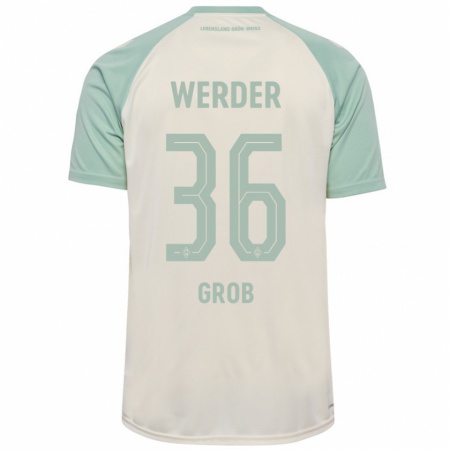 Kandiny Herren Christian Groß #36 Cremeweiß Hellgrün Auswärtstrikot Trikot 2024/25 T-Shirt