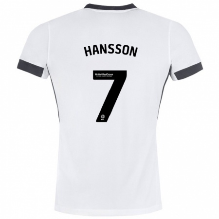 Kandiny Herren Emil Hansson #7 Weiß Schwarz Auswärtstrikot Trikot 2024/25 T-Shirt