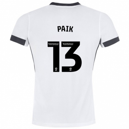 Kandiny Herren Seung-Ho Paik #13 Weiß Schwarz Auswärtstrikot Trikot 2024/25 T-Shirt