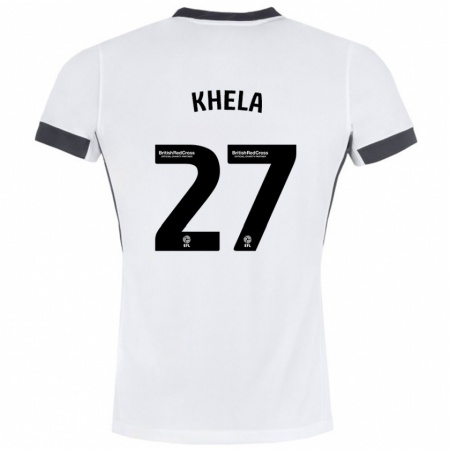 Kandiny Herren Brandon Khela #27 Weiß Schwarz Auswärtstrikot Trikot 2024/25 T-Shirt