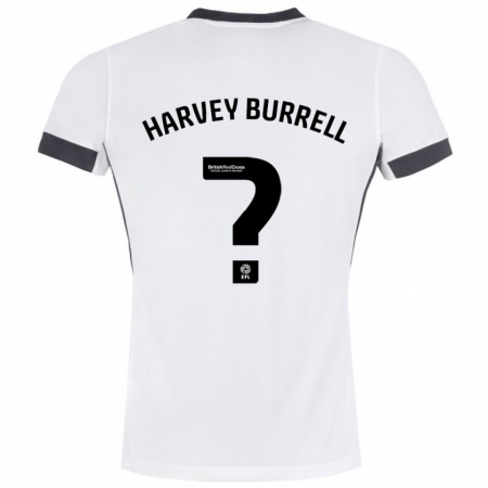 Kandiny Herren William Harvey Burrell #0 Weiß Schwarz Auswärtstrikot Trikot 2024/25 T-Shirt