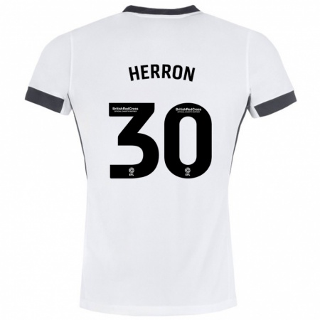 Kandiny Herren Neve Herron #30 Weiß Schwarz Auswärtstrikot Trikot 2024/25 T-Shirt