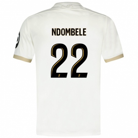 Kandiny Herren Tanguy Ndombélé #22 Weißgold Auswärtstrikot Trikot 2024/25 T-Shirt