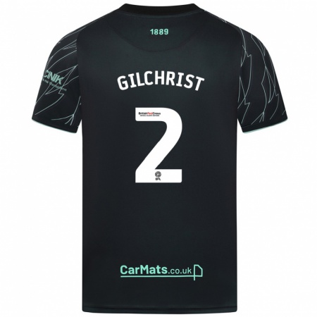 Kandiny Herren Alfie Gilchrist #2 Schwarz Grün Auswärtstrikot Trikot 2024/25 T-Shirt