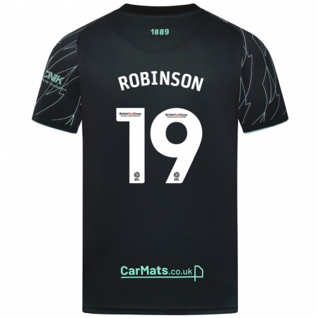 Kandiny Herren Jack Robinson #19 Schwarz Grün Auswärtstrikot Trikot 2024/25 T-Shirt