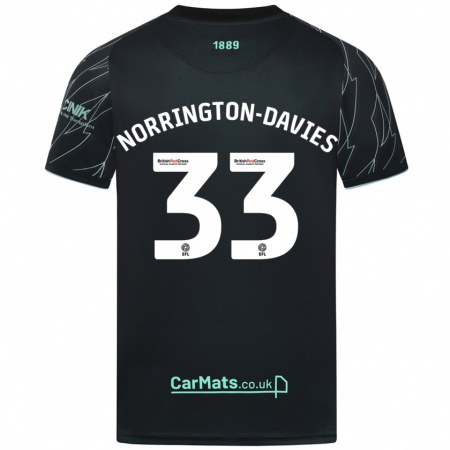 Kandiny Herren Rhys Norrington-Davies #33 Schwarz Grün Auswärtstrikot Trikot 2024/25 T-Shirt