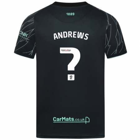 Kandiny Herren Ryan Andrews #0 Schwarz Grün Auswärtstrikot Trikot 2024/25 T-Shirt